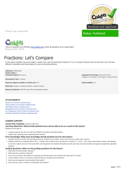 Fractions: Let`s Compare