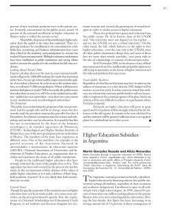 Higher Education Subsidies in Argentina