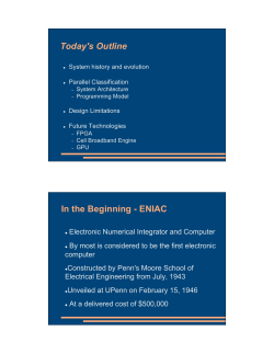 Today`s Outline In the Beginning