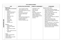 5th Grade Spanish Curriculum Map