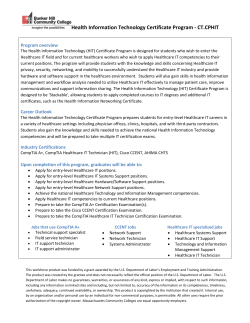 Health Information Technology Certificate Program