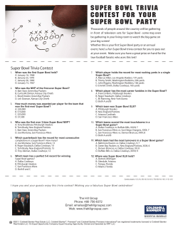 Super Bowl quiz - The Hill Group