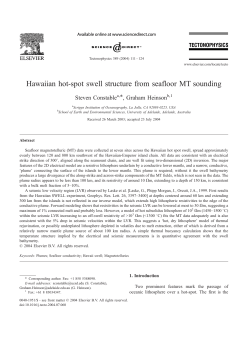 Hawaiian hot-spot swell structure from seafloor MT