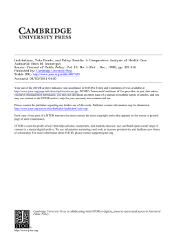 Institutions, Veto Points, and Policy Results