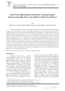 Short-Term High Intensity Plyometric Training Program Improves
