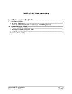 GREEN-E DIRECT REQUIREMENTS