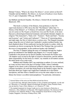 Michael Vickery, "What to do About The Khmers", review article on