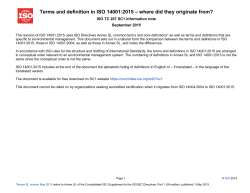 Terms and definition in ISO 14001:2015 &ndash; where did they originate