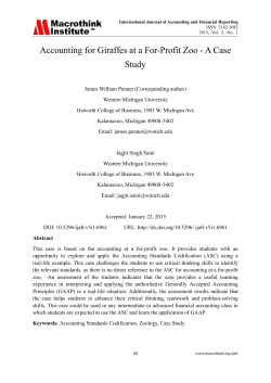 Accounting for Giraffes at a For-Profit Zoo