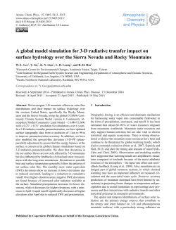 A global model simulation for 3-D radiative transfer impact on