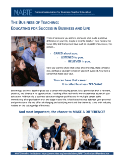 THE BUSINESS OF TEACHING: EDUCATING FOR SUCCESS IN