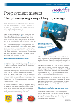 Prepayment meters - Freebridge Community Housing