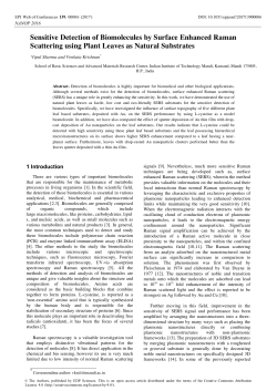 Sensitive Detection of Biomolecules by Surface Enhanced Raman