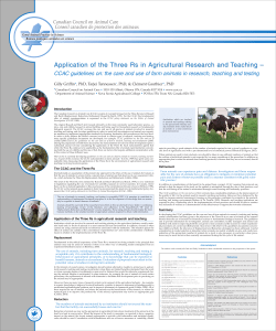 Application of the Three Rs in agricultural research and teaching