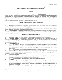NEW ENGLAND ANNUAL CONFERENCE RULES