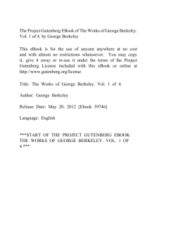 The Works of George Berkeley. Vol. 1 of 4.