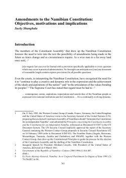 Amendments to the Namibian Constitution