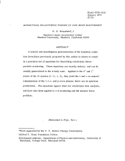 SLAC-PUB-15 18 January 19 75 (T/E)