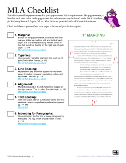 MLA Checklist - Excelsior College