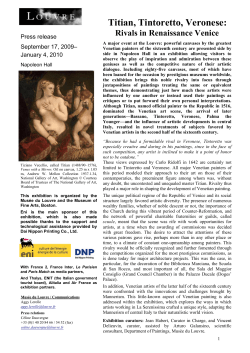 Press release Titian, Tintoretto, Veronese