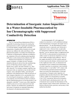 Determination of Inorganic Anion Impurities in a Water