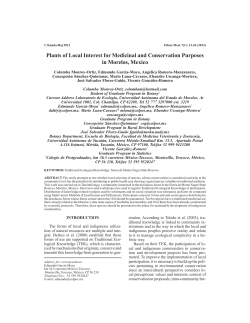 Plants of Local Interest for Medicinal and Conservation Purposes in