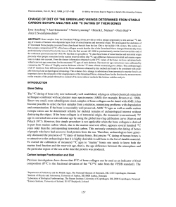change of diet of the greenland vikings determined from stable