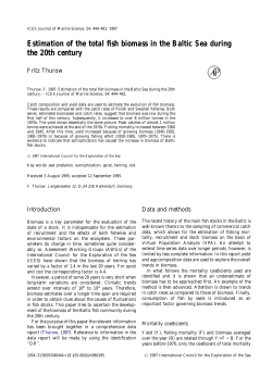Estimation of the Total Fish Biomass in the Baltic Sea during the