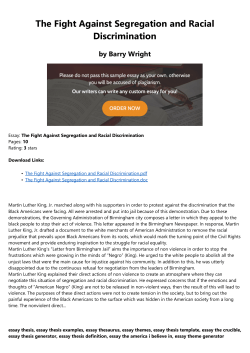 The Fight Against Segregation and Racial Discrimination