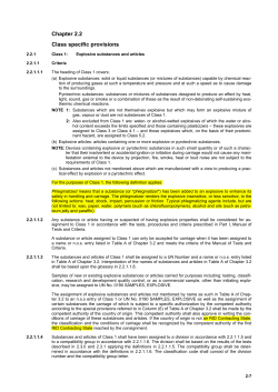 Chapter 2.2 Class specific provisions