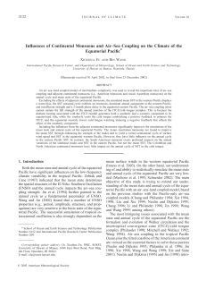 Influences of Continental Monsoons and Air&ndash;Sea - SOEST