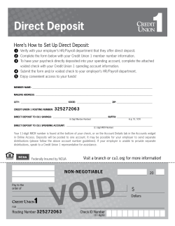 Direct Deposit - Credit Union 1