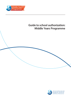 Guide to school authorization: Middle Years Programme