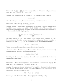 Problem 1. If f(x) = &int; g(t)dt where a(x) and b(x) are C 1 functions