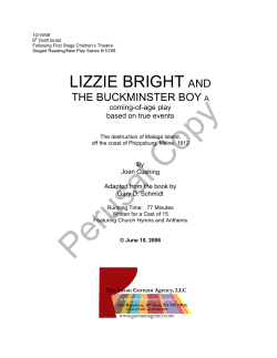 LIZZIE BRIGHT AND THE BUCKMINSTER BOY perusal copy