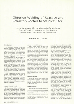 Diffusion Welding of Reactive and Refractory Metals to Stainless Steel