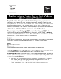 Envision &ndash; A Young People`s Chamber Music Workshop
