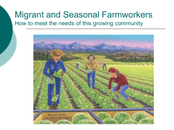 Migrant Seasonal Farmworkers: How to Meet the Needs of a