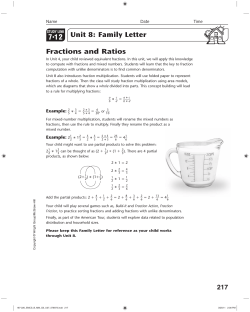 7 12 Unit 8: Family Letter Fractions and Ratios