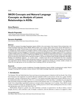 SKOS Concepts and Natural Language Concepts: an Analysis of