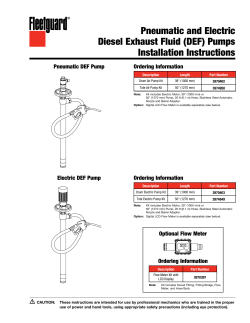 Pneumatic and Electric Diesel Exhaust Fluid (DEF) Pumps