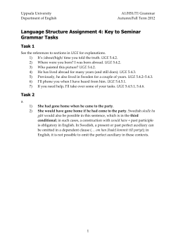 Language Structure Assignment 4: Key to Seminar