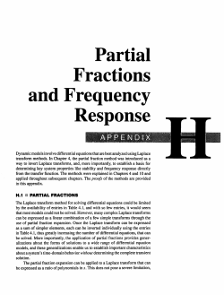 Partial Fractions and Frequency Response