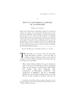 Piety in Xenophon`s Theory of Leadership