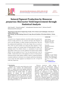 Natural Pigment Production by Monascus purpureus: Bioreactor