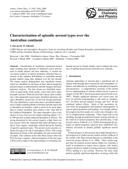 Characterisation of episodic aerosol types over the Australian