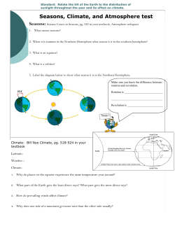 Seasons, Climate, and Atmosphere test