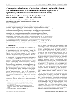 Comparative solubilisation of potassium carbonate, sodium