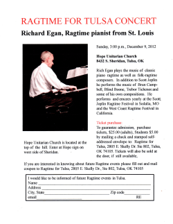 ragtime for tulsa concert - West Coast Ragtime Society