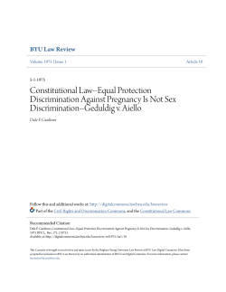 Constitutional Law--Equal Protection Discrimination Against